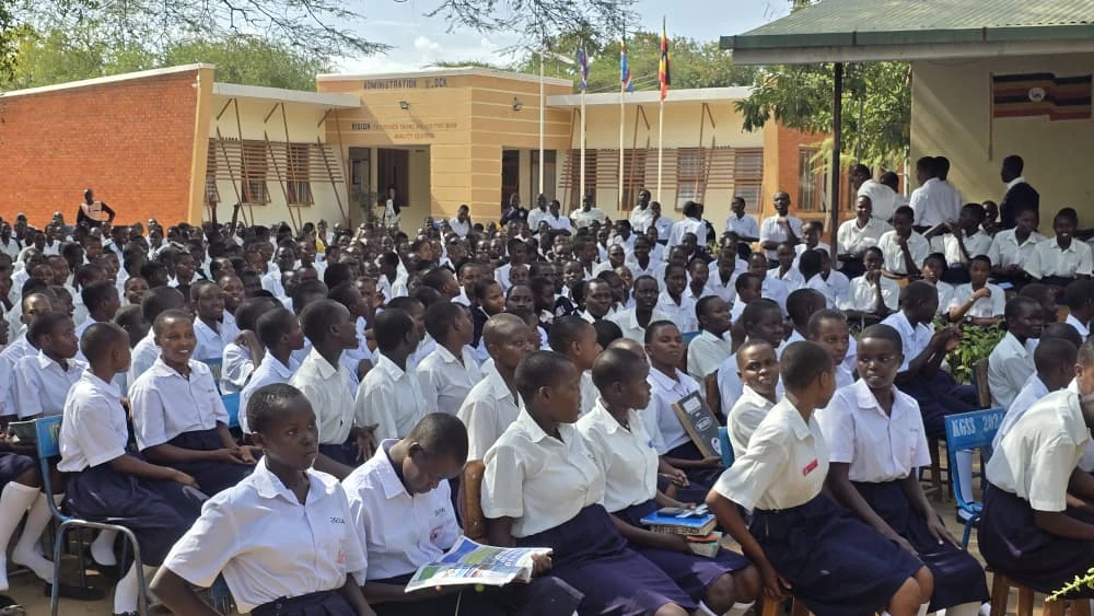 Kangole Girls students gathered at school